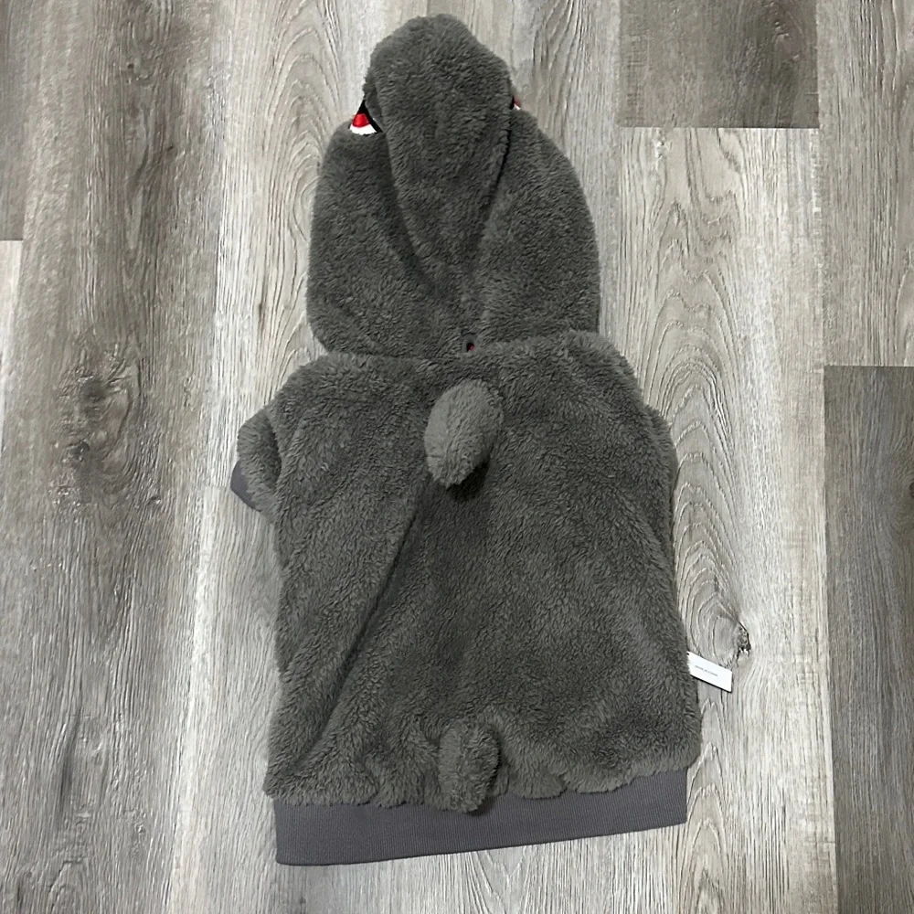 Gray‎ Monster Hoodie with Red Accents for dog